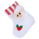 Cute White Santa Stocking Shaped Cutlery Holder Bag Christmas Home Party Decoration