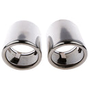 White Car Slip-On Steel Muffler Exhaust Tips For Audi A4 Q5 Q3 A3 2009-2015