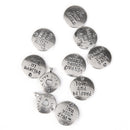 Vintage Silver Alloy Carved Letter Round Pendant Charms