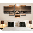 1 Set of 5PCS Assorted Size Modern Art Canvas Art Wall Painting Seaside Print Charms Home Cafe Hotel Wall Decor Painting 30/40/50cm