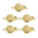 5 Pieces Double-Sided Hollow Flower Pendants Clasps Jewelry Making Connector Bracelet Connecting Accessories 1.4 CM