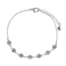 26cm Women Silver Crystal Anklets Charming Craft Metal Foot Chain Jewelry
