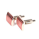 Men Fashionable Business Suit Wedding Party Suit Clothing Shirt Charms Decor Cufflinks Wedding Groom Gift Pack of 2PCS Silver+Red
