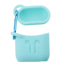 Earphone Case , Silicone Protective Cover + Key Ring Clasp Set for Apple Airpods Wireless Headset Charging Box Mint Green