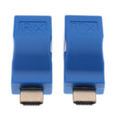 Blue HDMI 30M Extender to RJ45 Cat5 Network LAN Ethernet Adapter Repeater