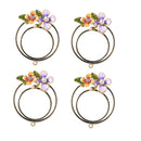 4 Pieces Enamel Charms Pendant Alloy Pearl Flower DIY Jewelry Findings Craft