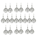 Lot Of 10 Pairs Antique Silver Hooks Alloy Dangle Tree Of Life Earrings