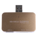 USB3.0 Micro USB Combo USB HUB SD/TF Card Reader With OTG For Laptop Gold