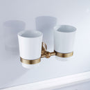 Bathroom Double Tumbler Holders Wall-mounted Toothbrush Holder Antique Style