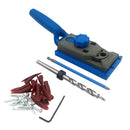 Mini Pocket Hole Jig Kit Joint Tool Woodworking Oblique Drill Guide Bits Set