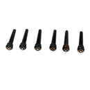 6 Pieces Acoustic Guitar Bridge Pins String End Pegs with White Dot