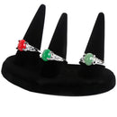 Finger Ring Display Case Stand Jewelry Organiser 6x8cm Black