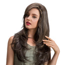 Women's Side Part Long Curly Wig Heat Resistant Synthetic Hair Blonde Brown Highlight Full Wigs for Cosplay Party Daily