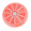 Fashionable Fruit Pattern Charms Rotary Pill Box Medicine Candy Gum Storage Holder Pocket Size Case Travel Lovers Gift -Pink