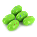 5Pcs 2.4in Length 1.6in Diameter Cute Maracas Musical Wooden Eggs Shakers Music Percussion Rattles Kids Educational Toys Xmas Gifts Green