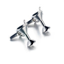 Cocktail Cup Glasses Shape Cuff links for Men's Suit Shirt Accessories Silver
