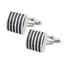 Fashion Males Brass Black Square Striped Cufflinks Simple Business Cufflinks
