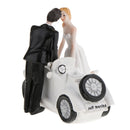 Romantic Wedding Anniversary Kissing Bride Groom Car Resin Cake Topper Party Accessories