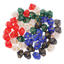 50 Die Polyhedral Set 16mm Multicolored D10 Dice with Dice Carry Bag for Math Teaching