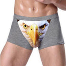 Men Soft Breathable Comfortable Stretchable 3D Printed Boxer Briefs Underwear Grey L