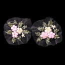 Pack of 2 Ribbons Embroidery Flower Sewing Applique Embellishments for Clothes Dress Decor