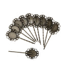 10 Pcs Retro Bronze Gothic Flower Blank Oval Hair Clip Pin Headwear Jewelry