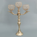 Crystal Shining Candlestick Candle Holder Bowl Table Stand Tealight Holder for Dining Room Kitchen Cafe Coffee House, 48cm Long Stand