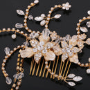 Rhinestone Clear Crystal Headpiece Bridal Hair Clip Lady Hair Comb w/Tassle