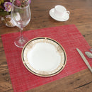 Home Dining Table Restaurant Cafe Table Use PVC Solid Insulation Heat Bowl Placemat Dining Pad Western Table Mat Placemat Red