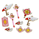 10 Pieces Multicolor Cute Alloy Charms Pendants for DIY Kids Jewelry Making Crafts