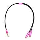 3.5mm Headphone Audio Splitter Jack Male to 2 Dual Female Cable Adapter, Y Splitter Cable for iPhone,Samsung,Tablet,Mp3,Hedaphone,Headset,Aluminum case Connector,30cm Cable Pink