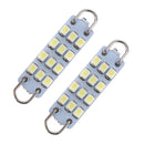 1Pair White 43mm 211-2 212-2 214-2 578 12-SMD-3528 Rigid Loop LED Bulbs for Door Lights