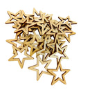 30 Pieces Hollow Star Shape Unfinished Wooden Embellishment Pieces for Scrapbook Craft 40mm