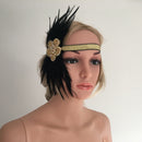 Beads Flower Bride Bridesmaid Party Headband Feather Headpiece Flapper Stretched Hairband Fancy Dress