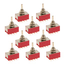 10pcs Red On/Off/On Mini Toggle Switch 12 PIN 4PDT Length 35mm