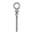 Rustproof Durable Corrosion Resistant 316 Stainless Steel Long Lifting Eye Bolt With Nut And Washer M6 X 60mm Silver