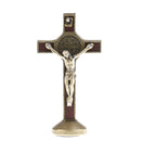 Alloy Crucifix Jesus Christ Cross Statue Figurine Perfect Gifts for Car Home Chapel Decoration Bronze