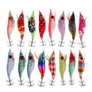 16Pcs/lot 10cm 8.5g Fishing Lures Squid Jig Hooks Wood Shrimp Artificial Lures Kit Noctilucent Glow Baits