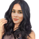 Elegant Girls Women 20" Medium Long Black Synthetic Hair Wigs With Cap for Daily Wear Costume Party Natural Wavy Shoulder Length