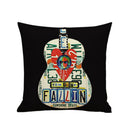 Retro Cotton Linen Nap Cushion Cover Home Decor Throw Pillow Case Guitar