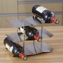 Creative Stainless Steel 9 Bottle Wine Rack Kitchen Bar Storage Tray Holder