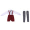 1/3 BJD Fancy White Blouse Plaid Suspender Pants Set Clothes for 60cm Fairy Night Lolita Doll SD LUTS DOT