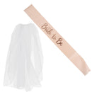 Pack of 2 Bride to be Diamond Satin Sash and Veil Set Bridal Shower Fancy Dress
