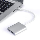 Aluminum 3-Slot USB 3.0 Flash Memory Card Reader Micro USB OTG Adapter Convertor, Supports CF/SD/TF Micro SD Card Silver