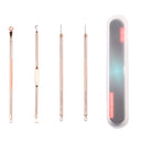 4 Pieces Steel Blackhead Acne Blemish Comedone Extractor Remover Tool Kit