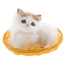 Cute Cat Doll with Basket Kids Play Fun Toy Home Ornament Decorative Collectibles