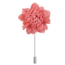 Men Fashionable Handcrafted Peony Flower Tie Lapel Brooch Pin Peach