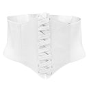 Women Lady Fashion Wide Elastic Buckle Stretch Corset Waistband Waist Shaping Belt White