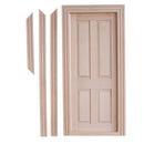 1/12 Wooden 4-Pane External Single Door for Dolls House DIY Making Accessories Room Items Decoration