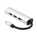 USB-C Type-C To 4 Port USB 3.0 HUB Adapter Connector Converter Silver